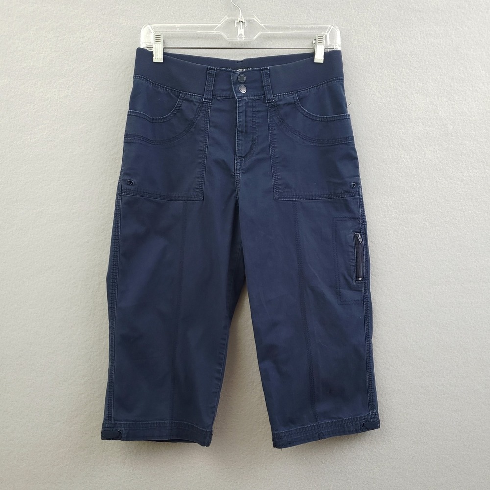 Lee 6 Relaxed Fit Capri Navy Blue Waist Stretch Casual Pants Gorpcore Nautical